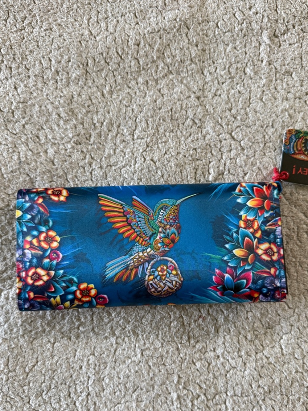 Ay Guey Teal Hummingbird Floral Women's Wallet New